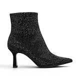 Womens 25385-47 Black Diamante Embellished Heeled...