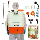 Battery Powered Backpack Sprayer 4 Gallon Lawn Garden Sprayer,100 PSI Adjustable Pressure with 8 Nozzles and 2 Wands, Weed Yard Sprayer for Lawn, Garden, Cleaning