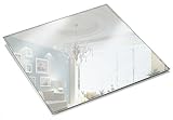 Light In The Dark 12 Inch Square Mirror Candle Plate 3 mm Thick with Beveled Edge Set of 12