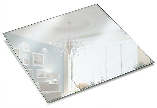 12 Inch Square Mirror Candle Plate 3 mm Thick with Beveled Edge Set of 12