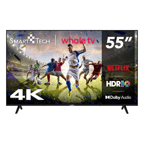 Smart Tech TV LED 4K UHD 55' (139 cm) Smart TV Whale OS-55UH02K- Molotov, Netflix, Prime Video, Disney+ HDR10 3xHDMI - 2xUSB -Dolby Digital+