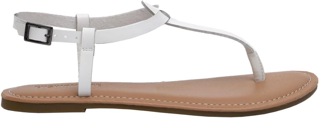 CUSHIONAIRE Women's Clea Flat Sandal with +Comfort 6 White