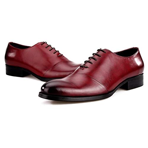 Oxford for Men Formal Shoes Lace Up Genuine Leather Luxury Retro Captoe England Leather Shoes Men's Leather Shoes