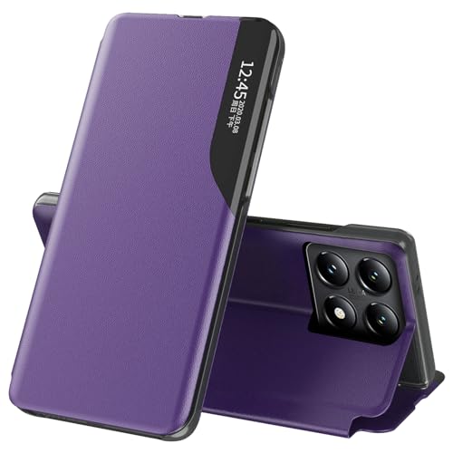 Housse Xiaomi 14T Pro antichoc avec rabat transparent et support 360 degrés