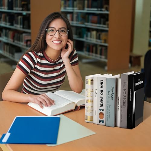 8 Stück Schwarze Buchstützen, extra groß & verstärkt Bücherstütze, Schlicht und Sturzsichere Buchstütze Für Kinderbücher, Büro, Schule & Bibliothek (Schwarz)