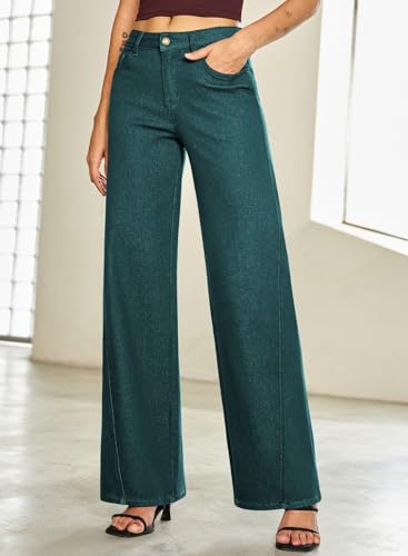 Sidefeel Women's Baggy Wide Leg Jeans High Waisted Straight Leg 2025 Fall Outfits Denim Pants4