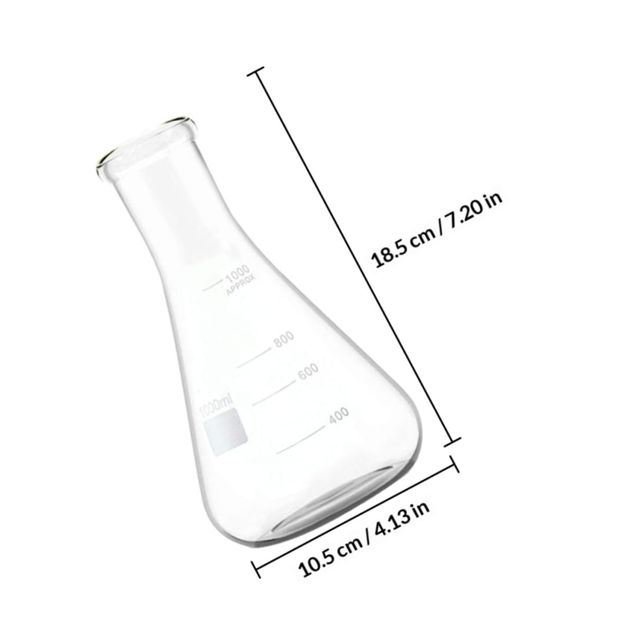 SHINEOFI Set di 5 Palloni Conici in Vetro Borosilicato Spesso, Piani e Resistenti per Uso in Laboratorio Chimico e Bollitura, per Esperimenti Scientifici