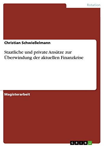 Staatliche und private Ansätze zur Überwindung der aktuellen Finanzkrise (German Edition)