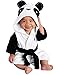 Casa - Bebé Albornoz, Pijamas con Capucha De Baño, Albornoz Camisón Batas Felpa con Patrón Animale de Mangas Largas Panda 90cm