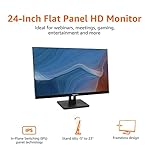 Amazon Basics 24-inch IPS Monitor 75 Hz Powered with AOC Technology FHD 1080P HDMI, Display Port and VGA Input VESA Compatible Built-in Speakers for Office and Home, Black - Image 2