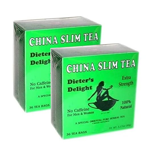 China Slim Tea Extra Strength Dieter's Delight No Caffeine 100% Natural Herb (36 TB x 2 Pack (72 Count))