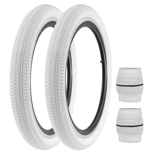 BALINGE 20 BMX Bike tire 2 Pack 20 x 2.125 20 Bike Tires 2 Pack Folding Replacement Tires Fits Most Kids Bikes,20 inch BMX Tires 2 pcs,20x2.125 Bicycle tire，White - 2 Tires