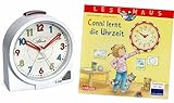 Atlanta Kinderwecker ohne Ticken + Kinderbuch Conni Die Uhrzeit - 2127/0 BU2 (Weiß Lesemaus)