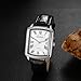 Imagen de OIDEA Reloj Analógico Cuadrado Hombre: Reloj de Cuarzo Rectangular Clásicos Calendario Resistente al Agua para Caballero Correa Negro de Cuero Escala de Números Romanos