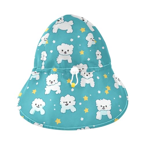 Kid Beach Hat Baby Boys' Hats Girl UPF 50 Adjustable Traveling Swim Hat Cartoon Cute White Dog Star3