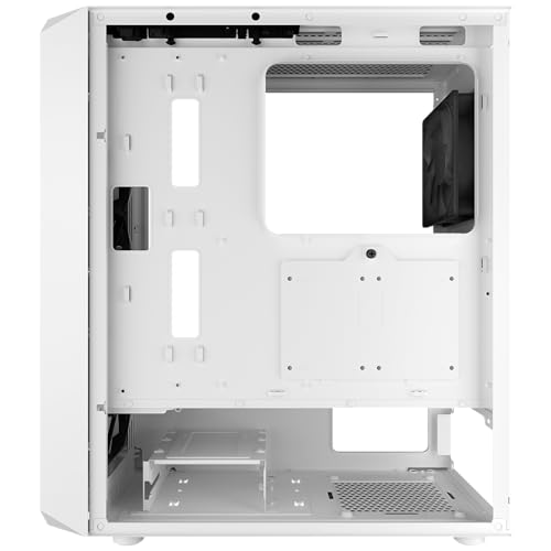 Image of Antec NX292 Elite White ATX Mid-Tower Case, Tempered Glass Side Panel, Full Side View, Pre-Installed 3 x 120mm Fixed RGB in Front 1x 1 x 120mm Fixed RGB in Rear
