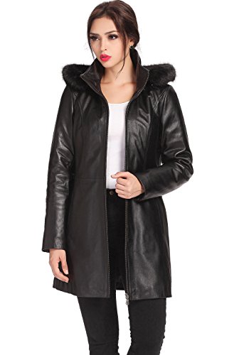 BGSD Women Irene Hooded Lambskin Leather Parka Coat (Also available in Plus Size & Petite)3