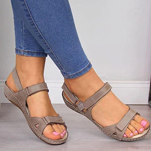 Orthopedic Sandals for Women, Womens Comfy Orthotic Sandal Anti-Slip Breathable Arch Support Platform Wedge Sandal Soft Comfortable2