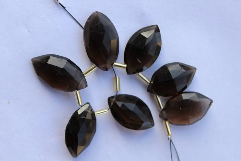 Perles à facettes en quartz fumé haut de gamme, l'élégance naturelle 20-22 mm
