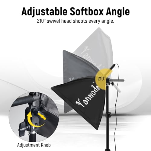 Kit de Iluminación Profesional Softbox 40 x 40 cm (2 Unidades) - Luces LED de Estudio 7500K / 5500K / 3000K, 95W E27, Brilló Ajustable, CRI97 - con 2 Trípodes, Difusores, Control Remoto y Bolsa - imagen 7