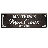 GiftsForYouNow Metal Man Cave Sign, 20.0 inches x 5.0 inches, Personalized Wall Decor, Free Personalization