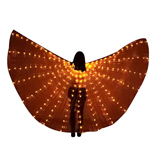 lencyotool Ailes de Papillon à LED | Ailes de Danse Orientale avec bâtons pour Adulte,Costumes de Danse du Ventre Lumineux Qui changent de Couleur avec des vêtements de Performance Cover