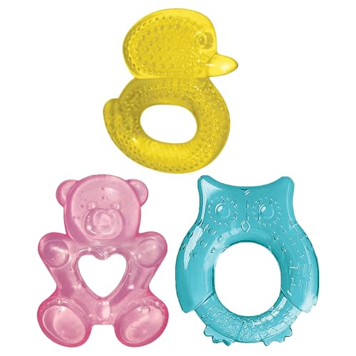 Image of Lulyboo Baby Water Teething Toys for 3-6 Months - BPA-Free Soft Edges, Chilled Fruit Teethers, Animal Shape, Easy to Grasp, Sensory Development, Safe & Gentle Teething Relief