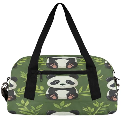 Bamboo Pandas Kids Duffle Bag Boys Girls Small Sport Dance Gym Bag for Overnight Travel Weekender Carry On