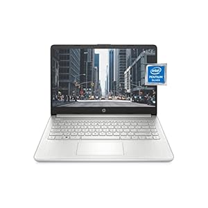 HP Laptop de 14 pulgadas, procesador Intel Pentium Silver N5030, gráficos Intel UHD, SSD de 128 GB, Windows Windows 11 en modo S (14-dq0090nr, plata natural)
