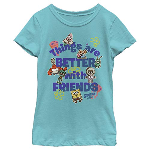 Fifth Sun Spongebob Squarepants Friends Patches Girls Short Sleeve Tee Shirt