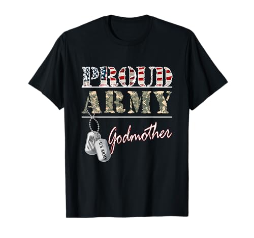Orgulloso ejército madrina bandera estadounidense veterano militar Camiseta