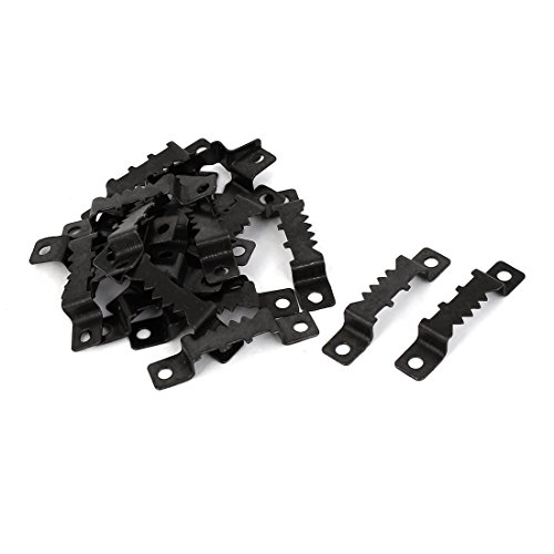 Image of Uxcell a16062900ux0291 41.5mm x 8.5mm Double Hole Saw Tooth Photo Frame Hanging Hangers with Screws (Pack of 20)