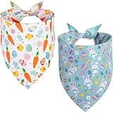 Hundehalstuch Ostern, 2 Stück Halstuch Hund Ostern, Hundehalstücher Set, Dreieckstuch Hund, Bandanas für Hunde, Haustier Halstuch für Hunde und Katze
