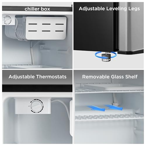 Image of Midea WHS-87LSS1 Refrigerator, 2.4 Cubic Feet, Stainless Steel
