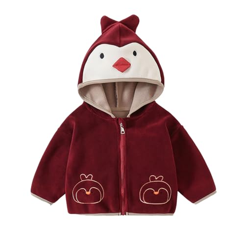 Slxbear Chaquetas de forro polar con capucha para niños y niñas, para invierno, con cremallera, lindas orejas de oso, abrigos cálidos, informales, mullidos, ropa para niños, ropa básica con capucha