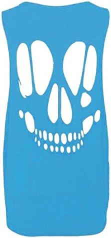 Pure Fashion Womens Ladies Back Cut Out Skull Sleeveless Baggy T Shirt Vest Top Plus Sizes