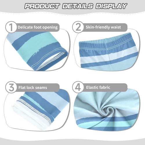 GuoChe Stripes Blue Little Girls Shorts Cotton Cartwheel Shorts Gymnastics Leotards for Dance Party3