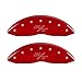 MGP Caliper Covers 12162SRTRRD Red Powder Coat Finish Front and Rear Caliper Cover, Set of 4 (Vintage Style/RT Silver Characters, Engraved)