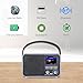 Ocean Digital WR-330 Wi-Fi Internet FM Radio Portable with Hand Strap and Passive Bass Radiator Preset Keys Rechargeable Battery Bluetooth Receiver Stress Relief Relaxation 2.4” Color Display