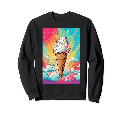 Gaufrier glacé cornet de glace glace pop art vintage rétro glacé café glacé Sweatshirt