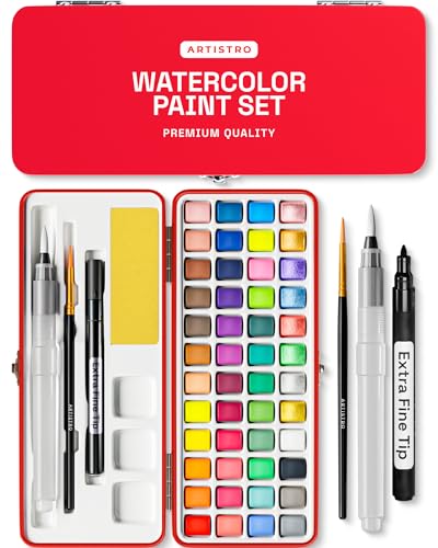 Image of ARTISTRO Watercolor Paint Set in Portable Box (48 Colors)