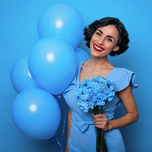 RUBFAC 129pcs Light Blue Balloons Different Sizes 18 12 10 5 Inch for Garland Arch, Blue Balloons for Birthday Gender Reveal Baby Shower Sky Blue Balloons Party Decoration - 7