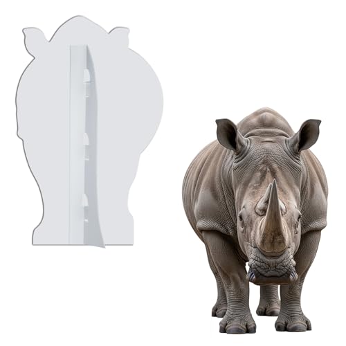 Image of Rhino 6FT Life Size Cardboard Cutout Standup, 1 PC, for Events | Animal Decoration for Party Decor, Birthday Parties, Photoshoots & Holiday Themes