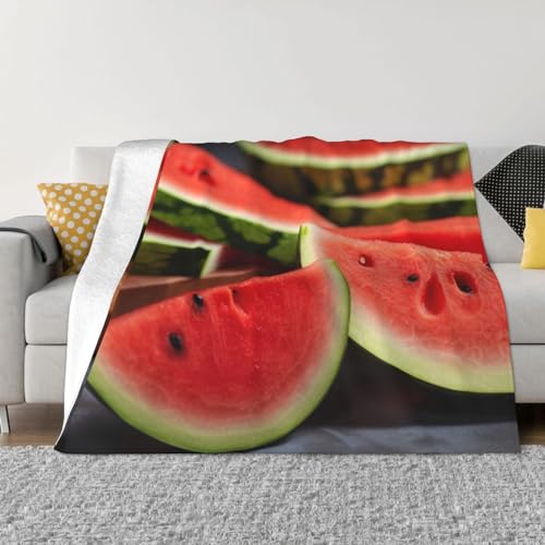 Couverture polaire imprimée pastèque en flanelle pour cocooning