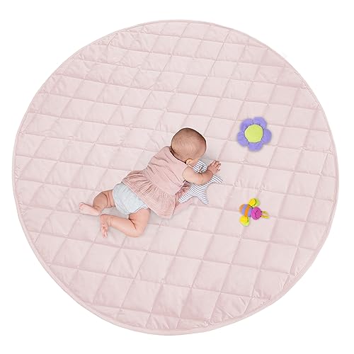 Krabbeldecke für Baby, Spieldecke Baby 140 cm Rund Gesteppte Matte, Dicke...