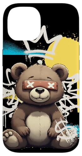 Urban Street Art Teddy Bear Design, Graffiti Style, X Eyes Case for iPhone 14