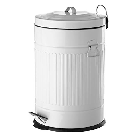 Papelera de 20 litros industrial blanca de acero Basic - LOLAhome Cover