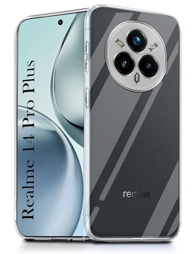 Image of Jkobi Back Case Cover for Realme 14 Pro Plus 5G (Silicone Clear Shockproof Case with Camera Protection | Soft and Flexible | Transparent)