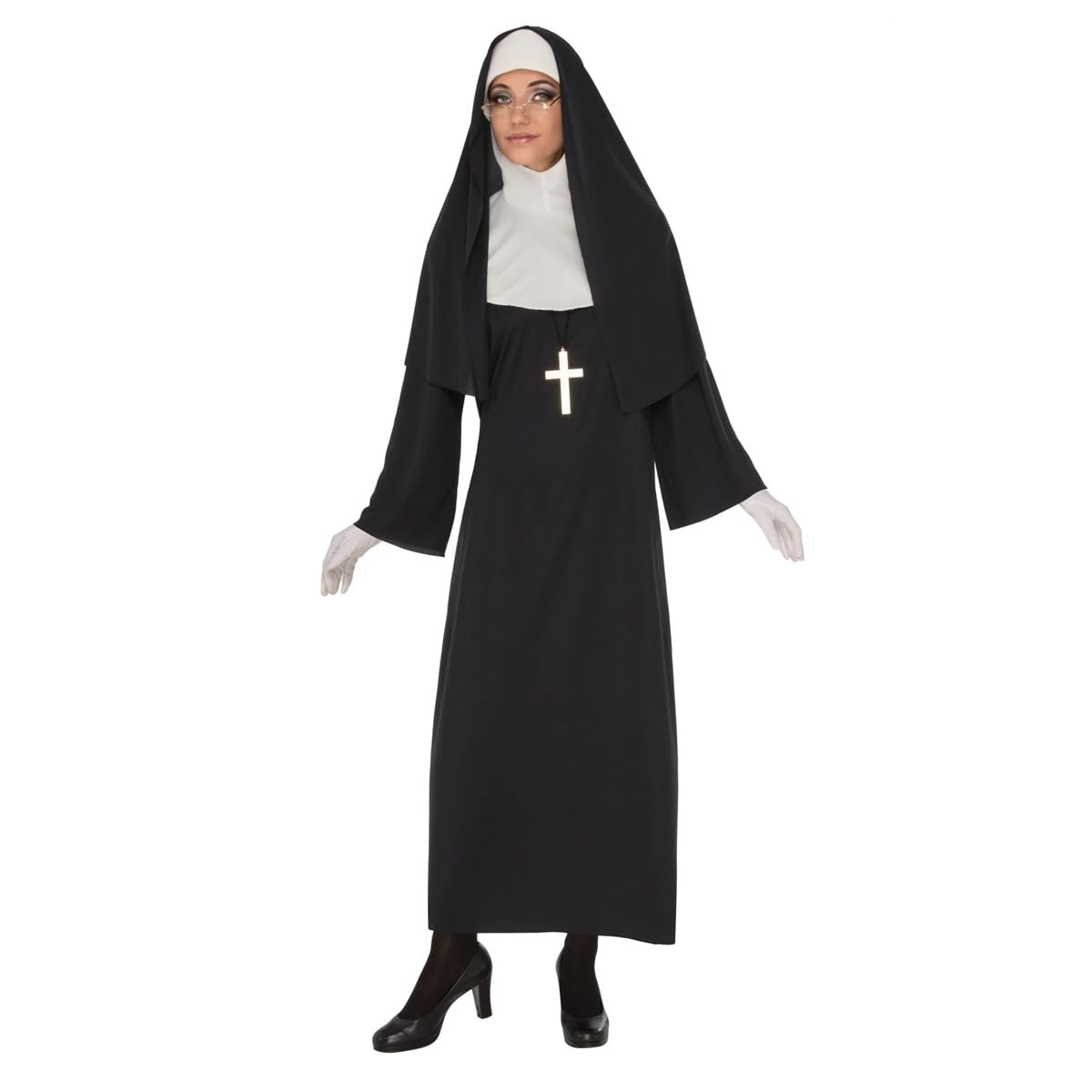 Bristol Novelty 301580S000 Nun Ladies Costume Adult Fancy Dress, Women, Black, UK 10-12 Halloween