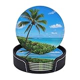 Photo Gallery set di 6 sottobicchieri in pelle tropicale con albero di cocco tropicale per bevande con supporto tazze antiscivolo tazze tappetino decorazione divertente sottobicchieri rotondi per protezione da Photo Gallery set di 6 sottobicchieri in pelle tropicale con albero di cocco tropicale per bevande con supporto tazze antiscivolo tazze tappetino decorazione divertente sottobicchieri rotondi per protezione da
